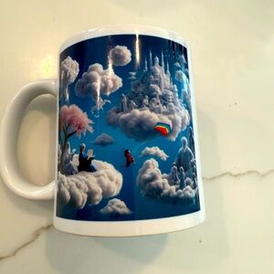 Blue and White Cloud Design Mug